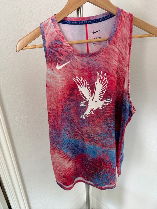 Nike Tops - Nike Red and Blue Tie-Dye Sleeveless Athletic Tank with Eagle Graphic